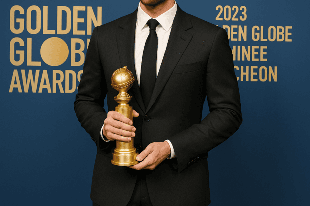 Sebastian Stan in Custom Ermenegildo Zegna at the 2023 Golden Globe Nominee Luncheon