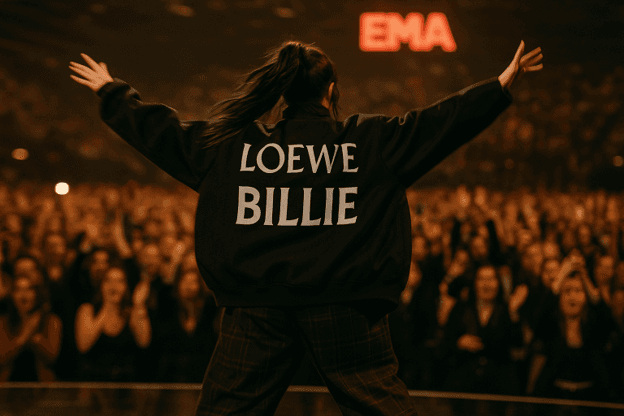 Billie Eilish Breaks the Mold in Custom Loewe at the 2023 MTV European Music Awards