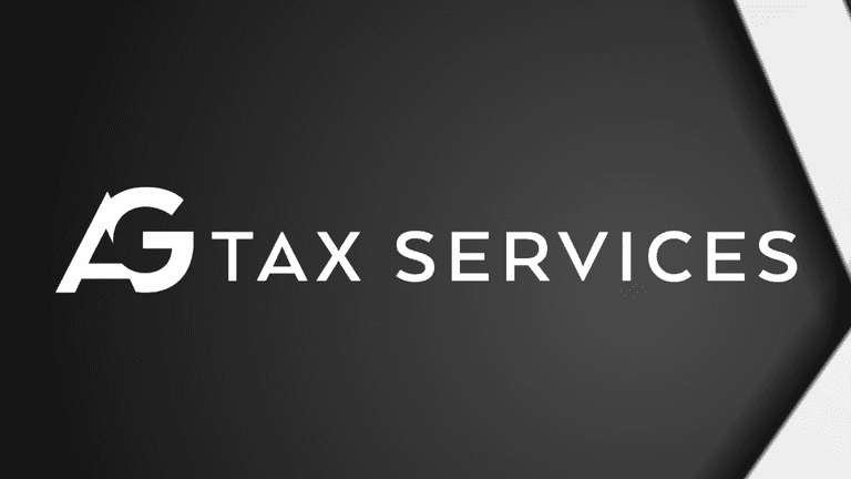 Logo of AG Tax Services on a dark background