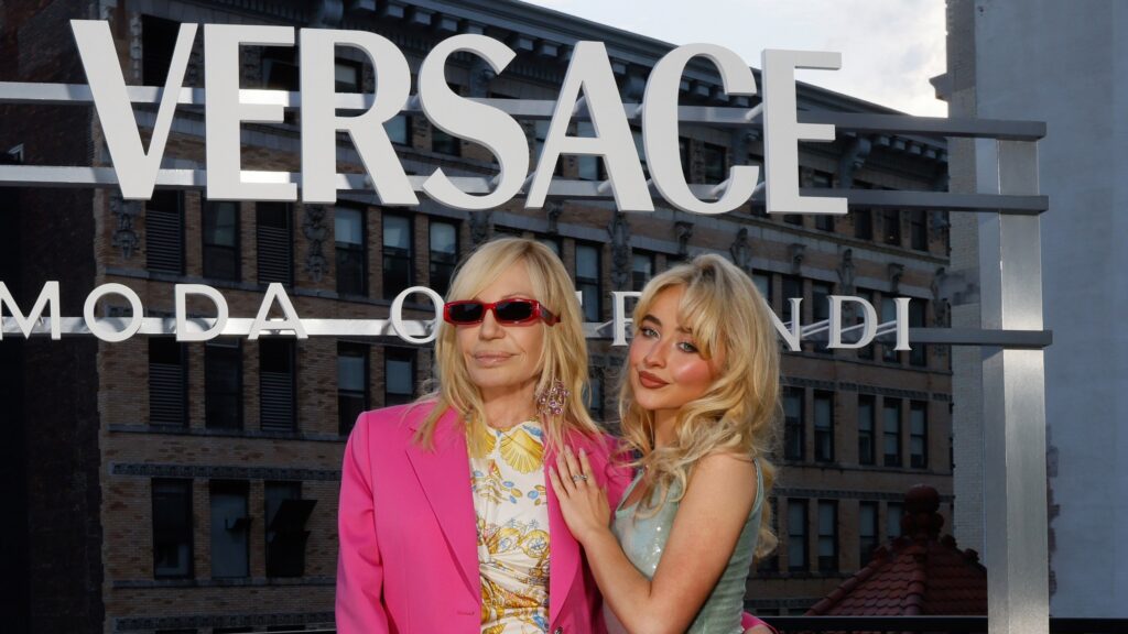 Versace's resort capsule celebration with sabrina carpenter and anne hathaway
