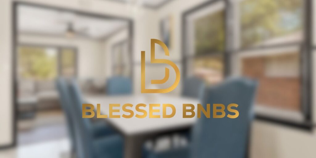 Blessed BNBS logo featuring a modern design, symbolizing data-driven success in the short-term rental industry.